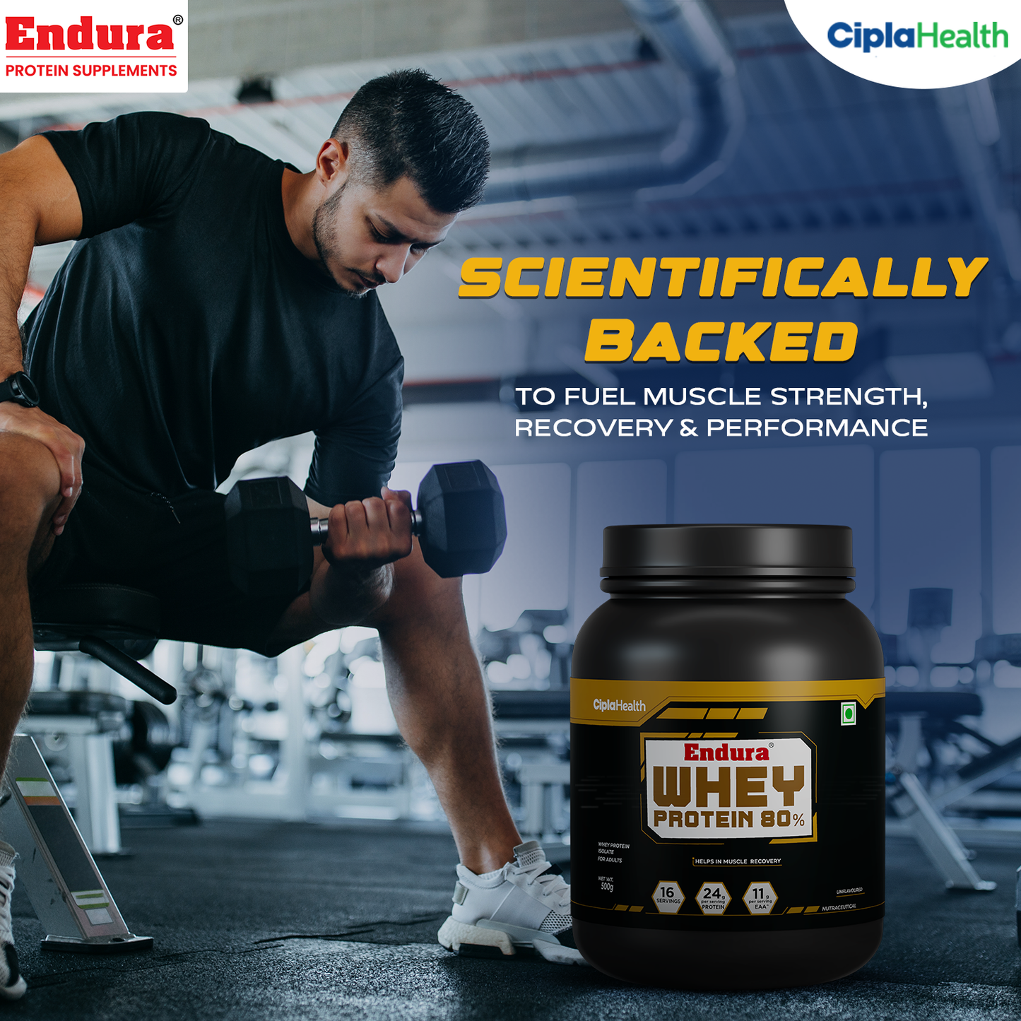 Endura Whey Protein 80% RAW Whey 500 gms