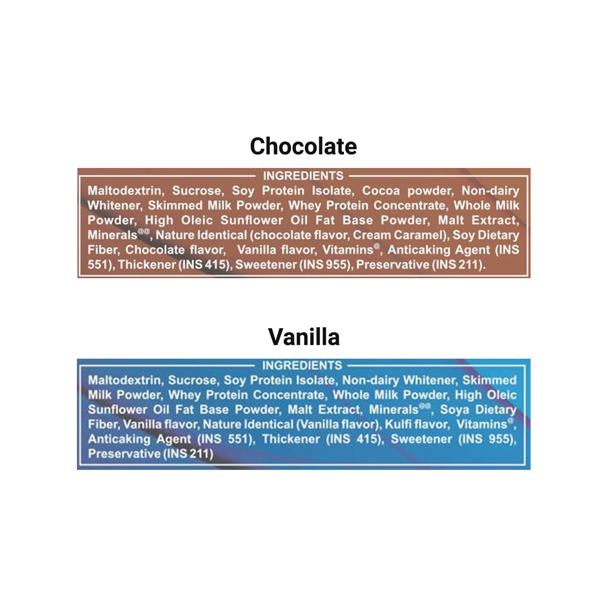 Chocolate And Vanilla Combo ingredients