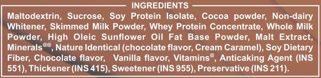 Endura Mass Chocolate 500g ingredients