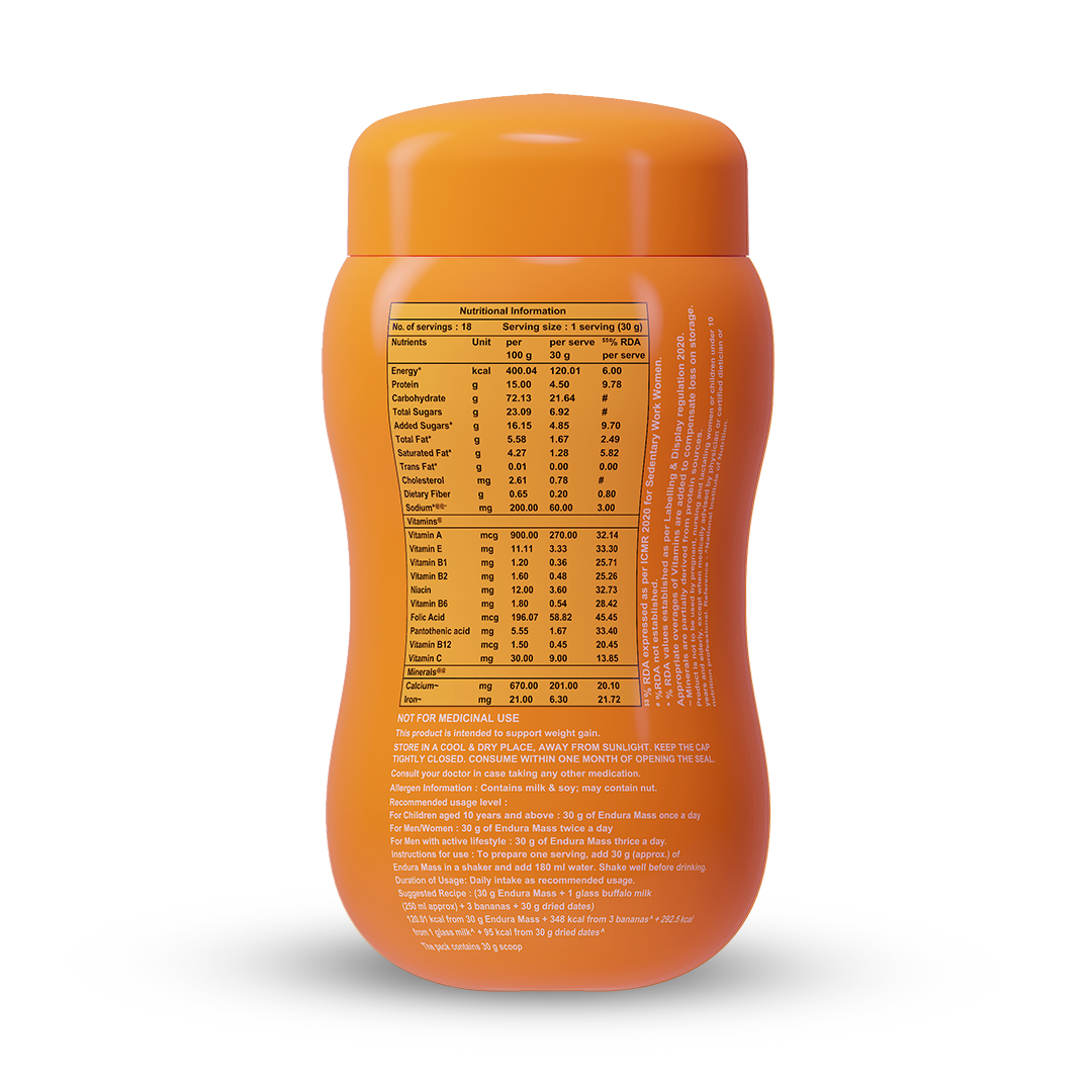 Endura Mass Weight Gainer Butterscotch Flavour 550 g